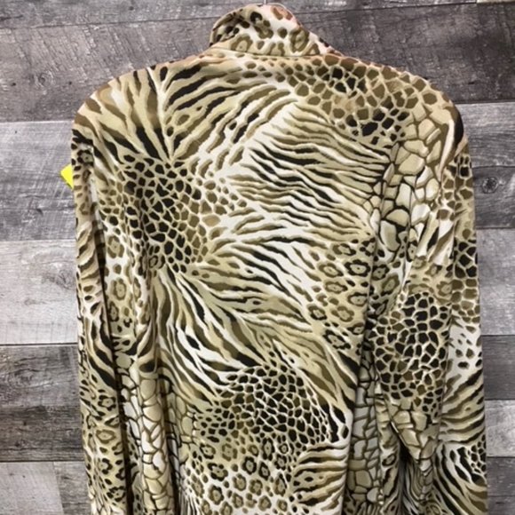 ALIA Ladies Animal Pattern Plus Full Zipped Light Jacket Size: 1X **EUC** - Picture 2 of 5